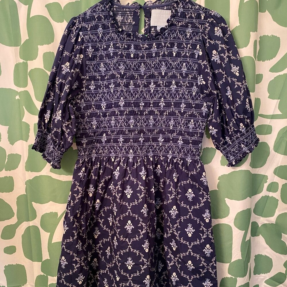 Hill House Home HHH Large Navy Trellis Vivi Nap Dress Mini Dress